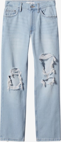 Wide leg Jeans 'Mati' de la MANGO pe albastru: față