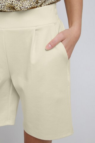 ICHI Regular Bundfaltenhose 'KATE' in Beige