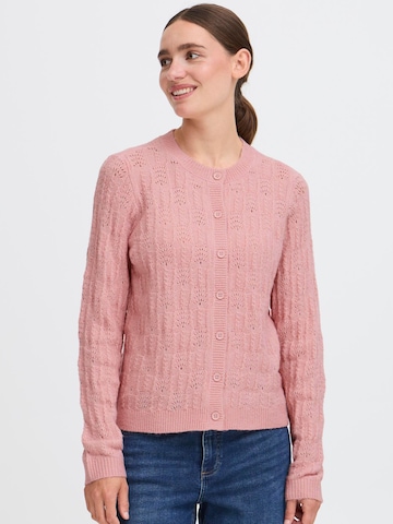 Oxmo Gebreid vest 'Sinva' in Roze: voorkant