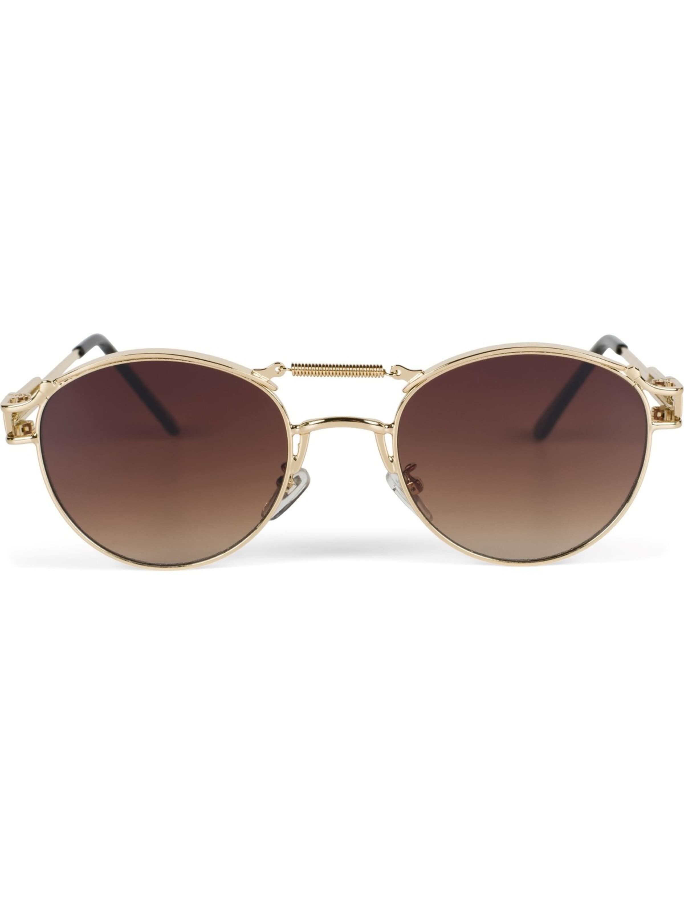 styleBREAKER Sonnenbrille 'Panto Sonnenbrille mit Federn' in Braun: Vorderseite