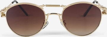 styleBREAKER Sonnenbrille 'Panto Sonnenbrille mit Federn' in Braun: Vorderseite