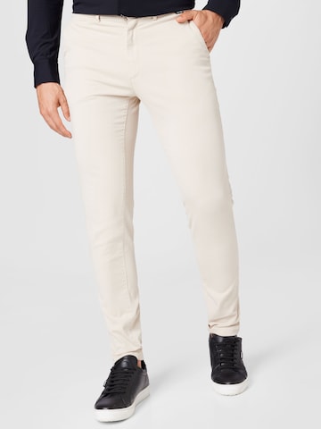 Calvin Klein Slim fit Chino Pants in Beige: front