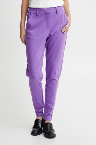 ICHI Tapered Broek 'Kate' in Lila: voorkant