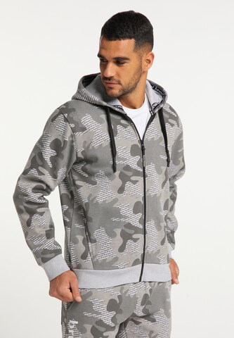 BRUNO BANANI Zip-Up Hoodie 'Murphy' in Grey: front