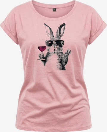 MAKAYA Shirt 'Wein Hase' in Pink: front