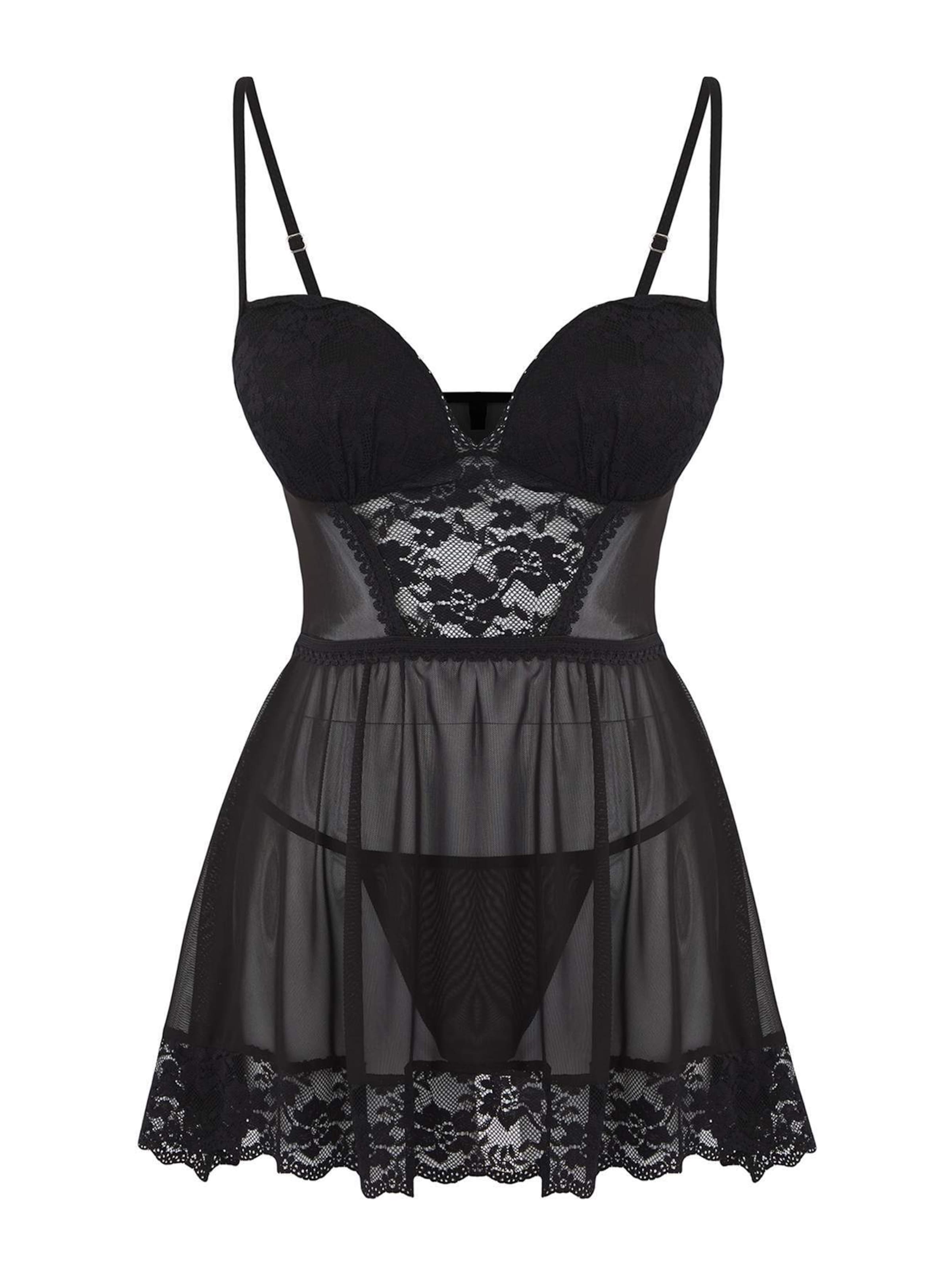 melns Trendyol Apakškleita 'Babydoll': no priekšpuses