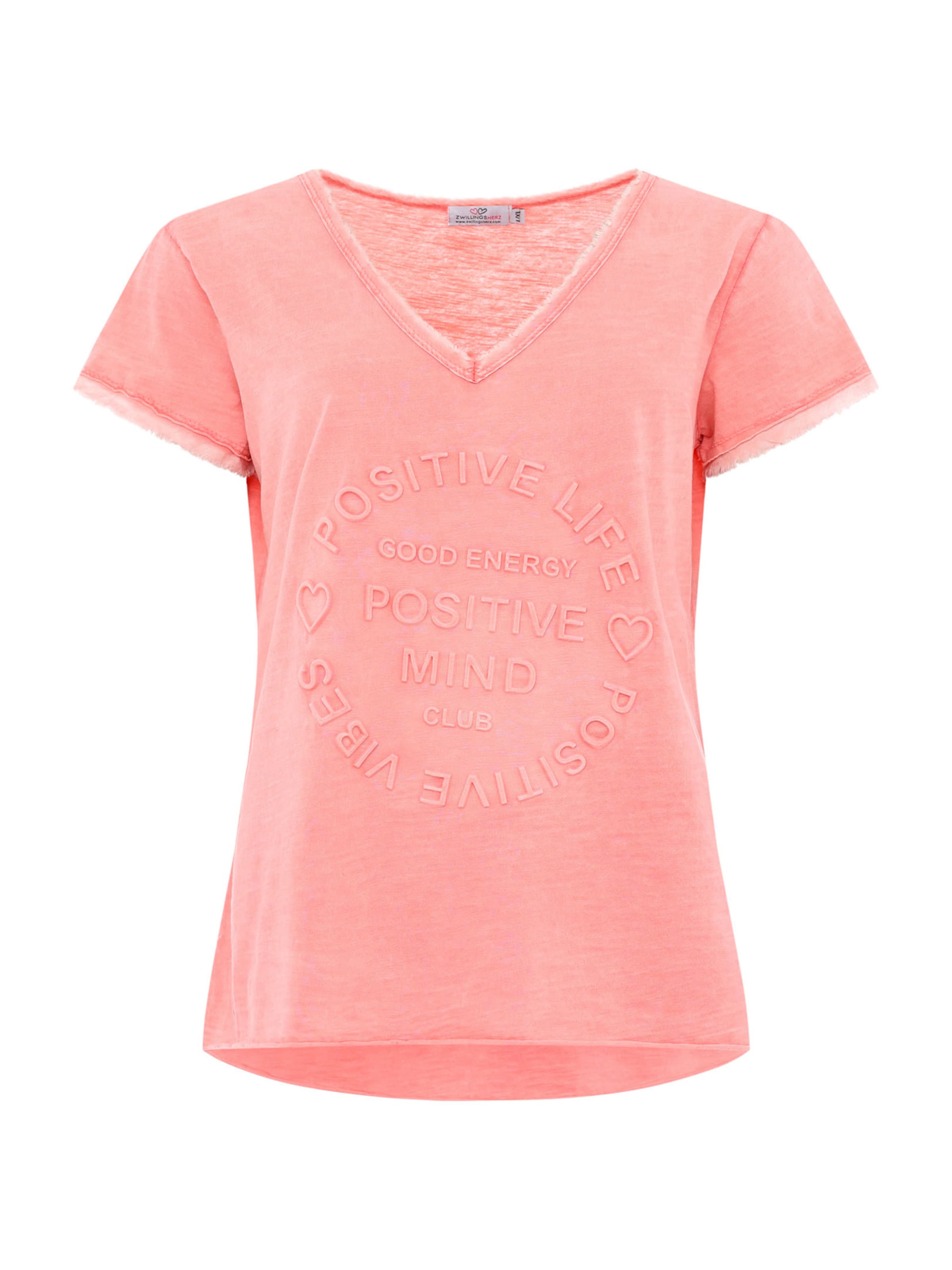 Zwillingsherz Μπλουζάκι 'Positive Mind' σε πορτοκαλί: μπροστά