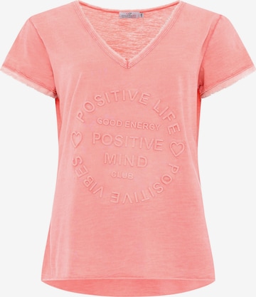 T-shirt 'Positive Mind' Zwillingsherz en orange : devant