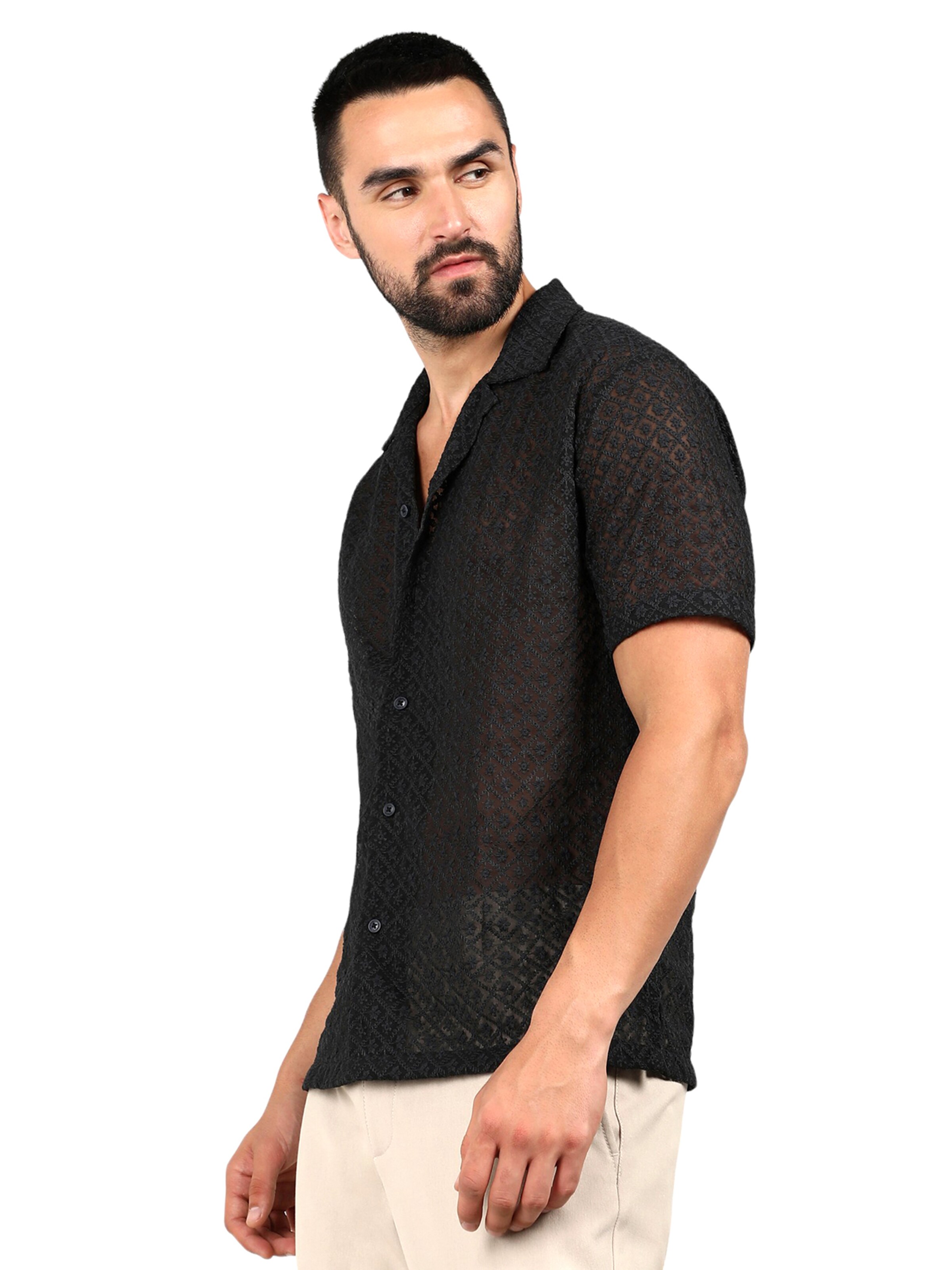 Campus Sutra Klasický střih Košile 'Milan' – černá