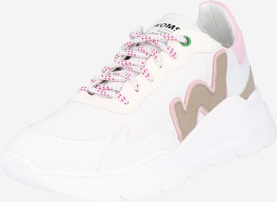 WOMSH Baskets basses en beige foncé / rose / blanc, Vue avec produit