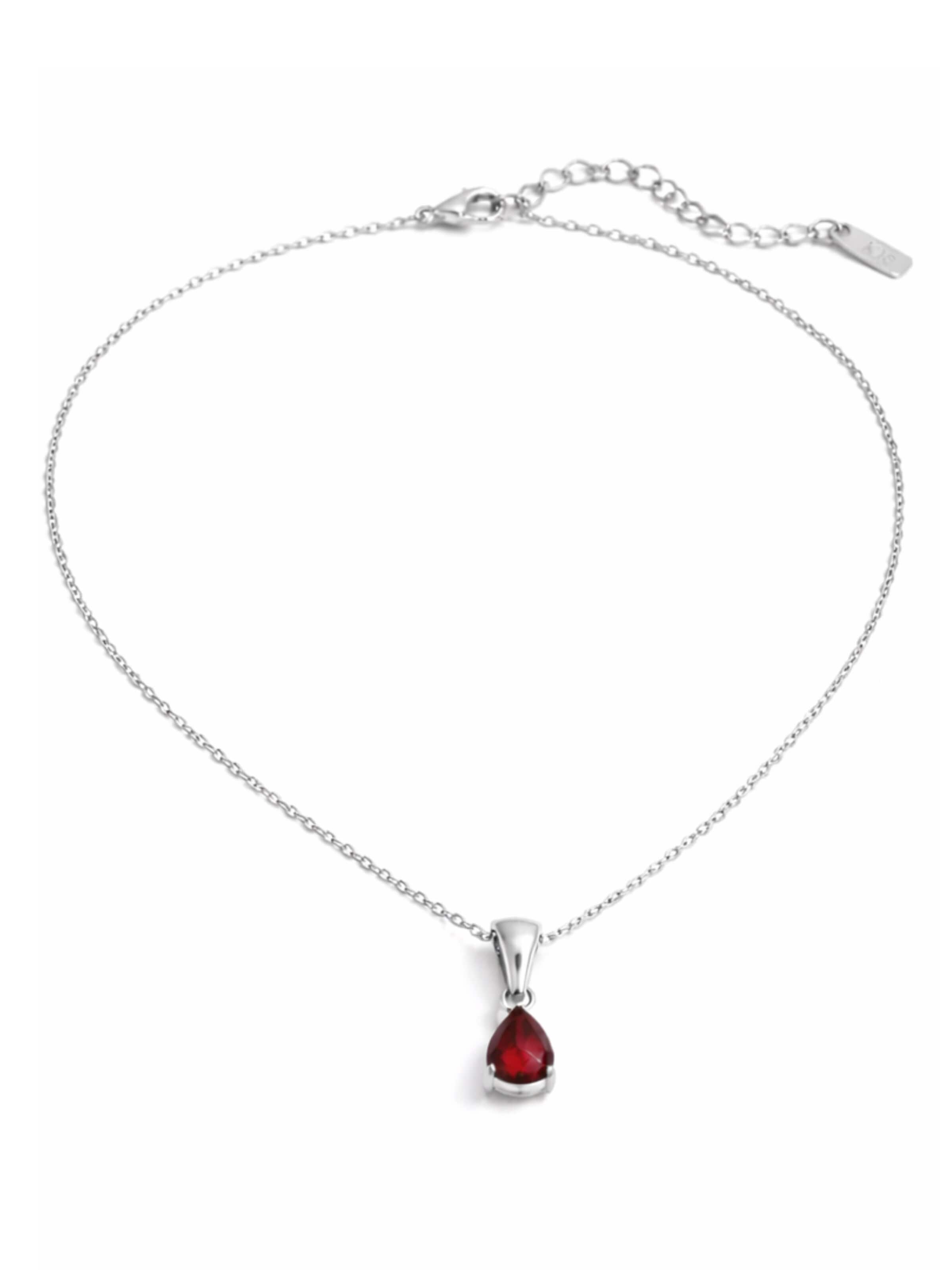 Pure Schmuck Necklace 'Royal Drop Halskette Silber | Bridgerton' in Red: front