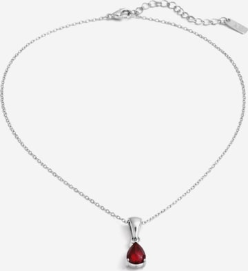 Pure Schmuck Kette 'Royal Drop Halskette Silber | Bridgerton' in Rot: Vorderseite