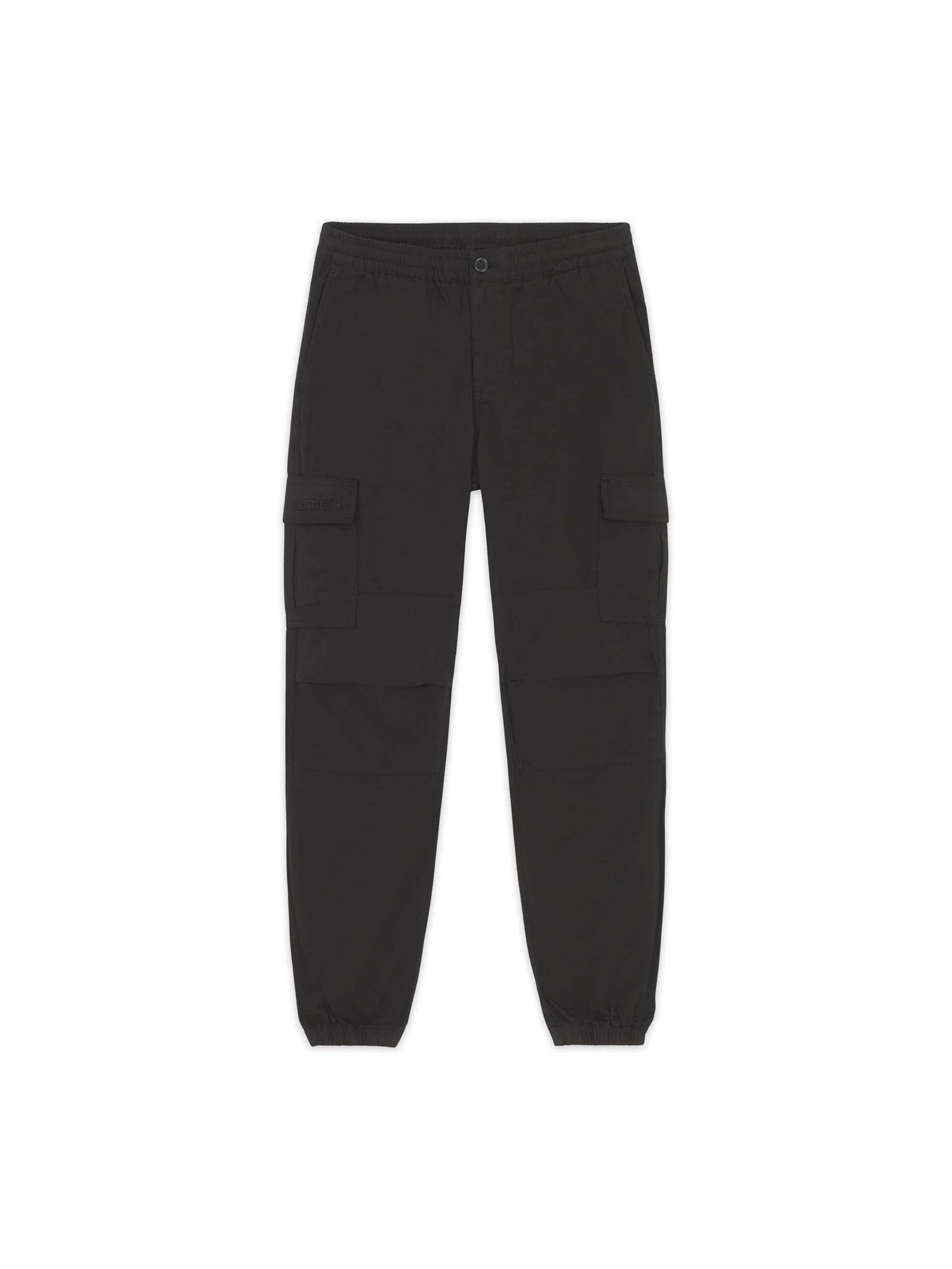IUTER Tapered Broek 'Ripstop' in Zwart: voorkant