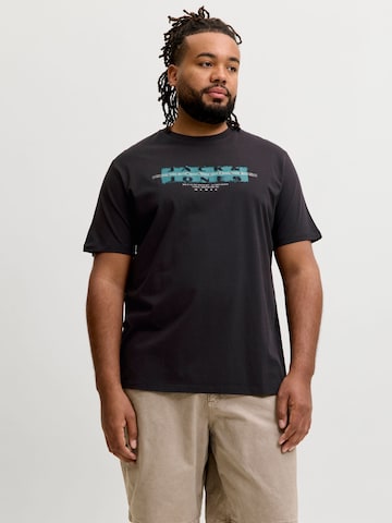 JACK & JONES - Camiseta en negro: frente