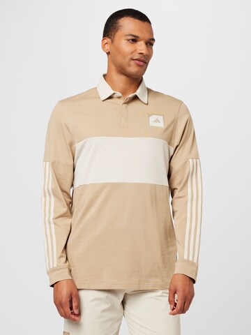 T-Shirt fonctionnel ADIDAS GOLF en beige : devant