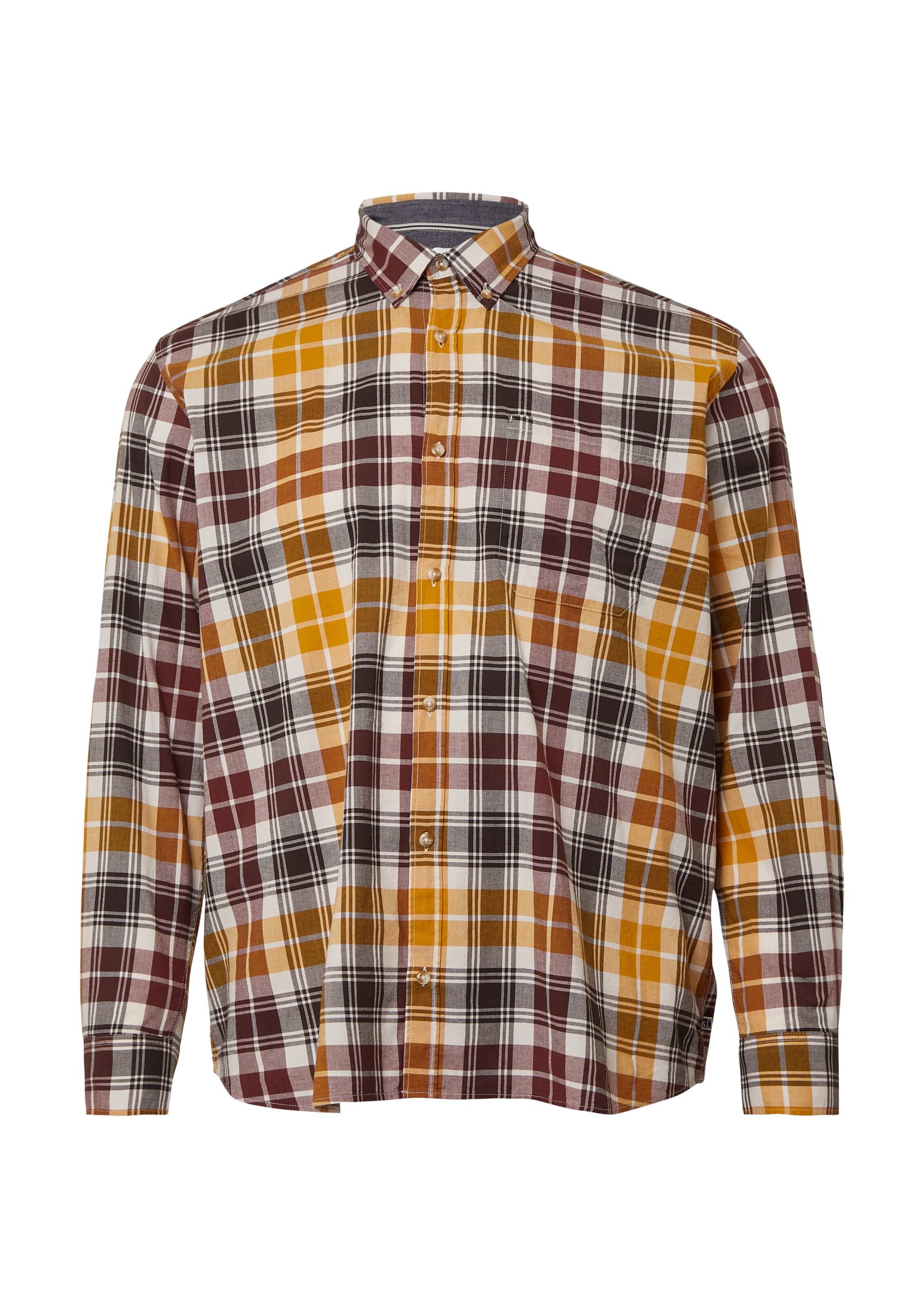 s.Oliver Men Big Sizes Regular Fit Hemd in Gelb: Vorderseite