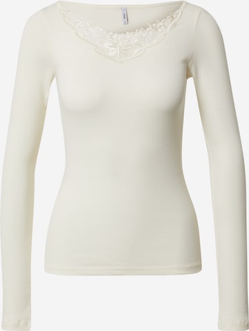 ONLY T-shirt 'Kira' i vit: framsida