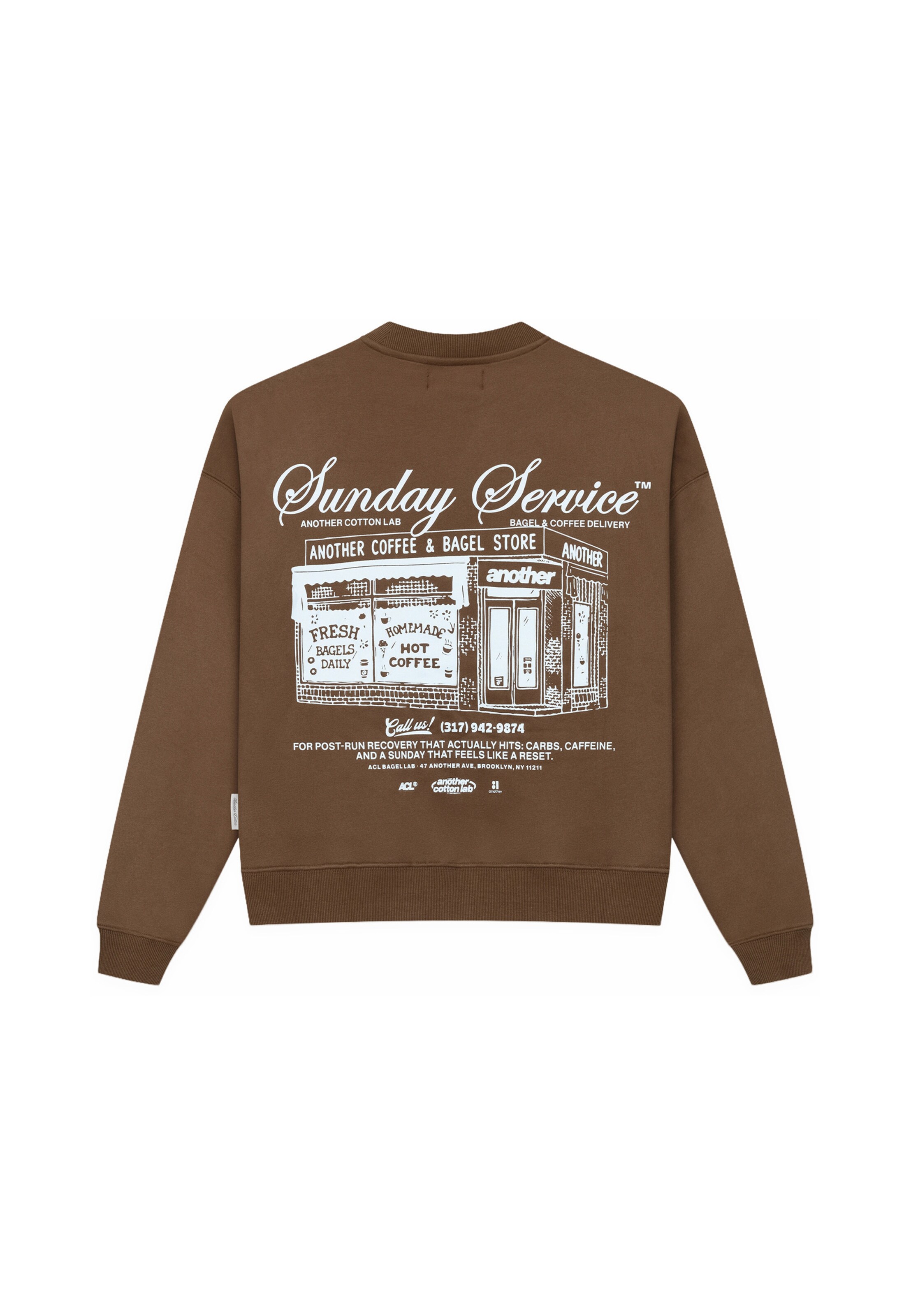 Another Cotton Lab Sweatshirt 'Sunday Service' in Braun