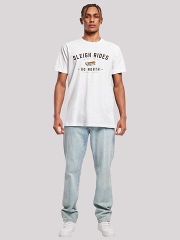 F4NT4STIC Shirt 'Schlittenfahren Weihnachten' in Wit