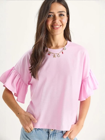 T-shirt Bianco Lucci en rose : devant
