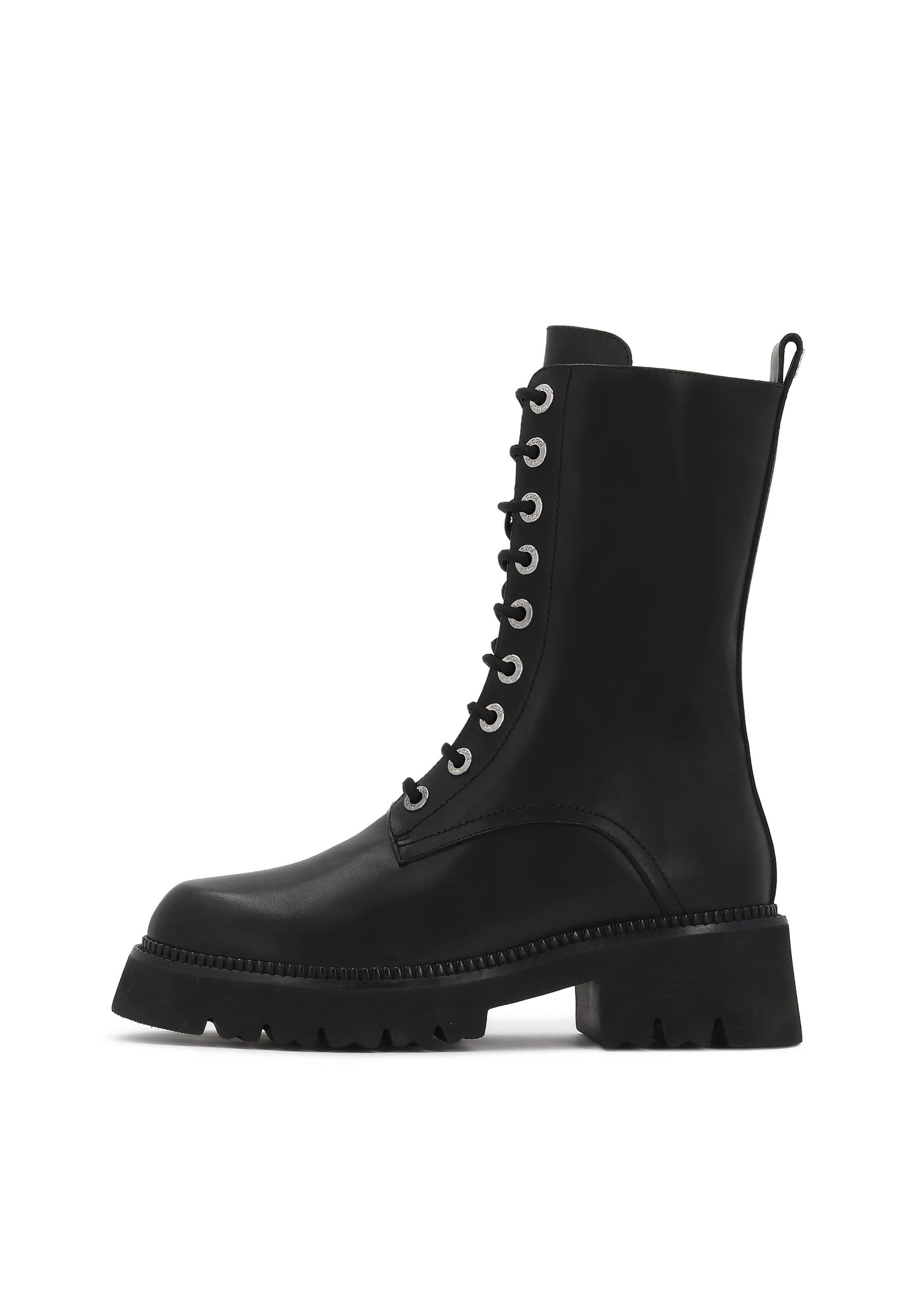 Kazar Μπότες με κορδόνια σε μαύρο: μπροστά