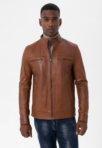 Veste mi-saison Jimmy Sanders en marron : devant