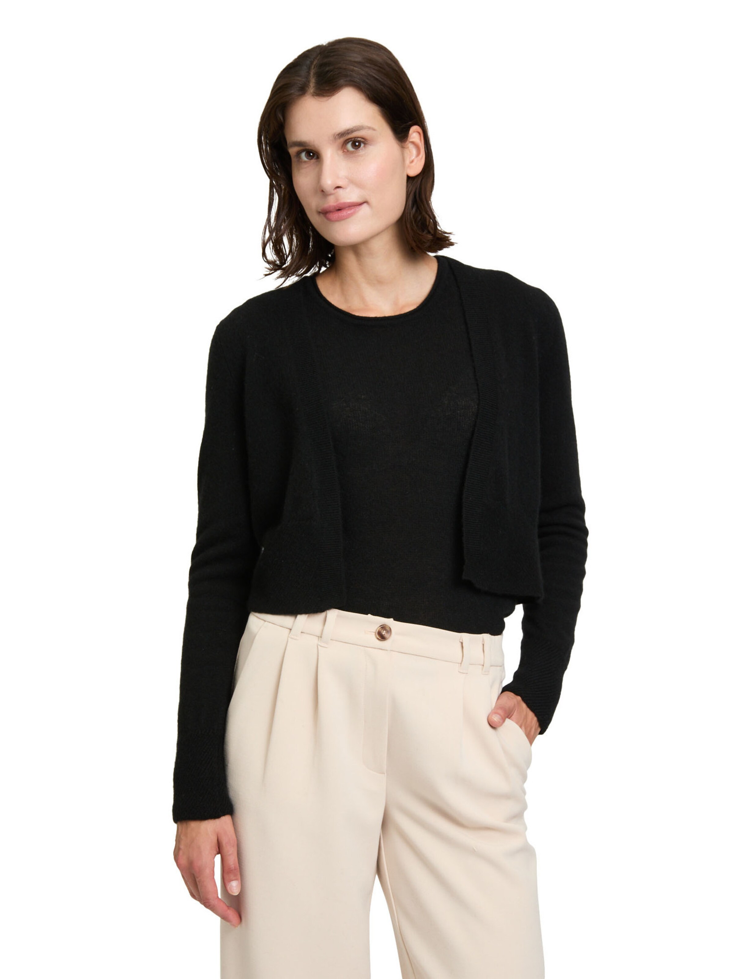 Betty Barclay Gebreid vest in Zwart: voorkant