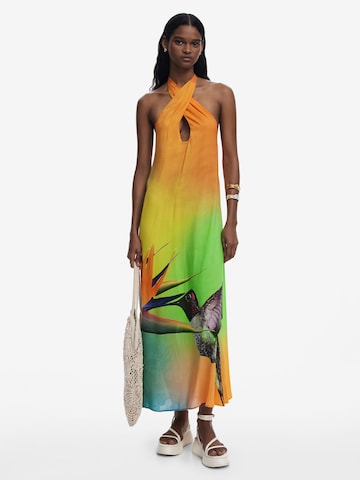 Desigual - Vestido de praia em laranja: frente