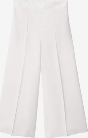 MANGO Wide leg Pantalon 'LOTE' in Wit: voorkant