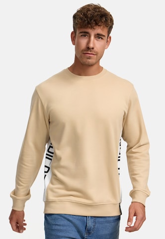 INDICODE JEANS Sweatshirt 'Nilon' in Beige: front