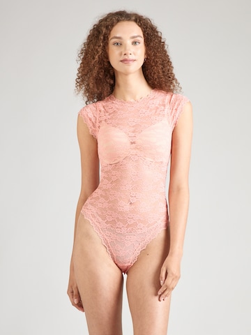 Hunkemöller - Camisa body 'Aveline' em laranja: frente