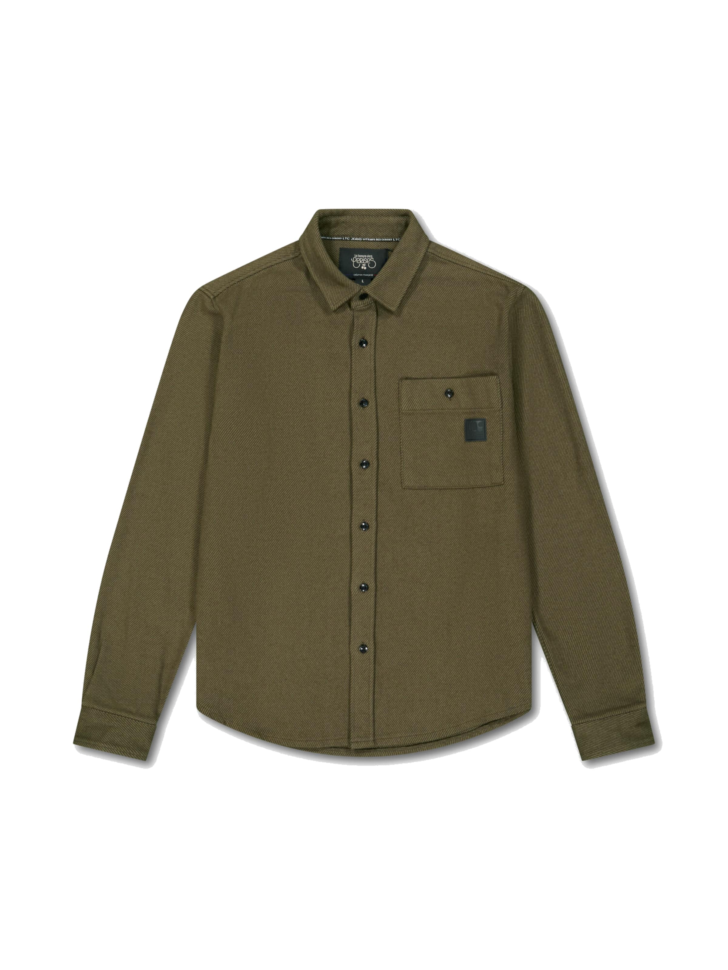Le Temps Des Cerises Regular fit Overhemd 'REJU' in Groen: voorkant