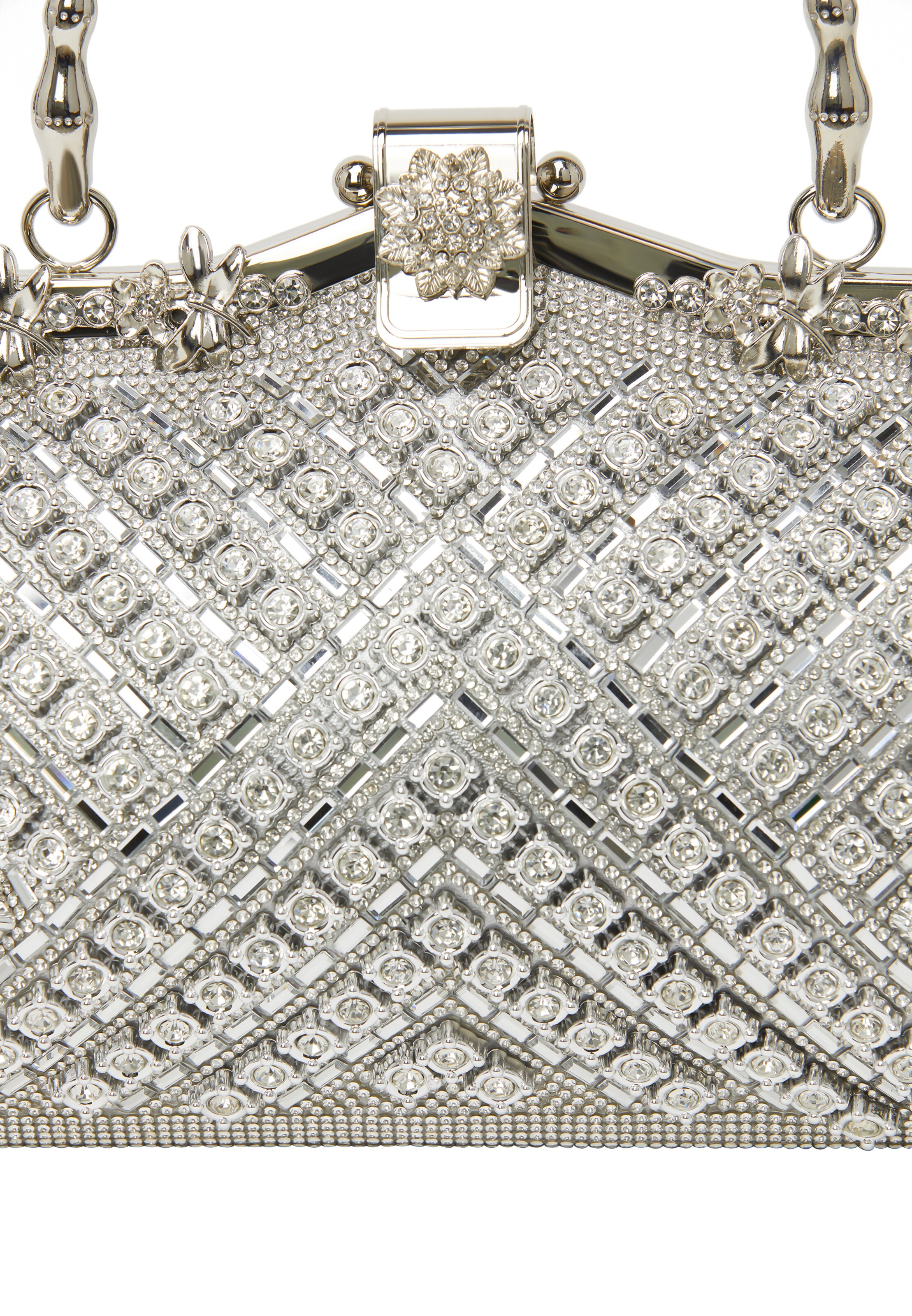 sudrabs faina "Clutch" stila somiņa