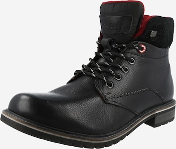 bugatti Lace-Up Boots in Black: front