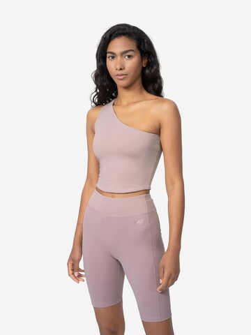 4F - Skinny Calças de desporto em roxo: frente