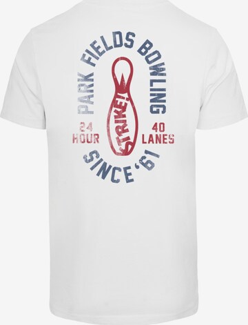 T-Shirt ' Park Fields - Bowling 24 Hours' Merchcode en blanc