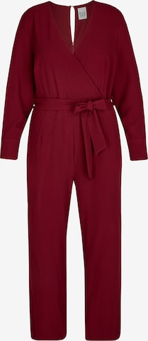 Rock Your Curves by Angelina K. Jumpsuit in Red: front