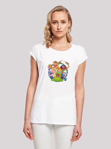 F4NT4STIC Shirt 'Disney Muppets Group Circle' in White: front