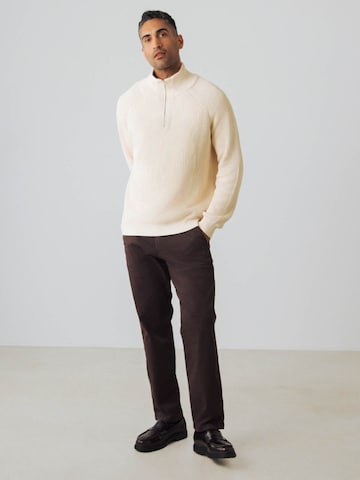 Pull-over 'Half-Zip Knit' Honest Basics en beige