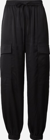 Y.A.S Tapered Cargo Pants 'Ezra' in Black: front