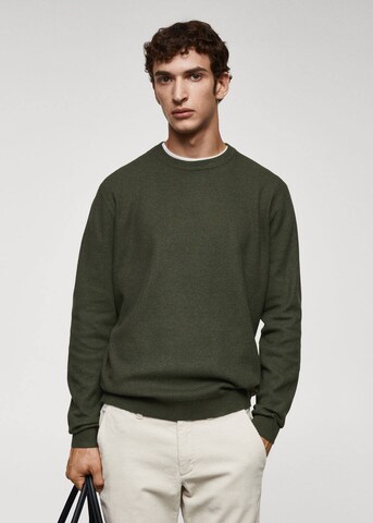 MANGO MAN Пуловер 'Antigua' в зелено: отпред