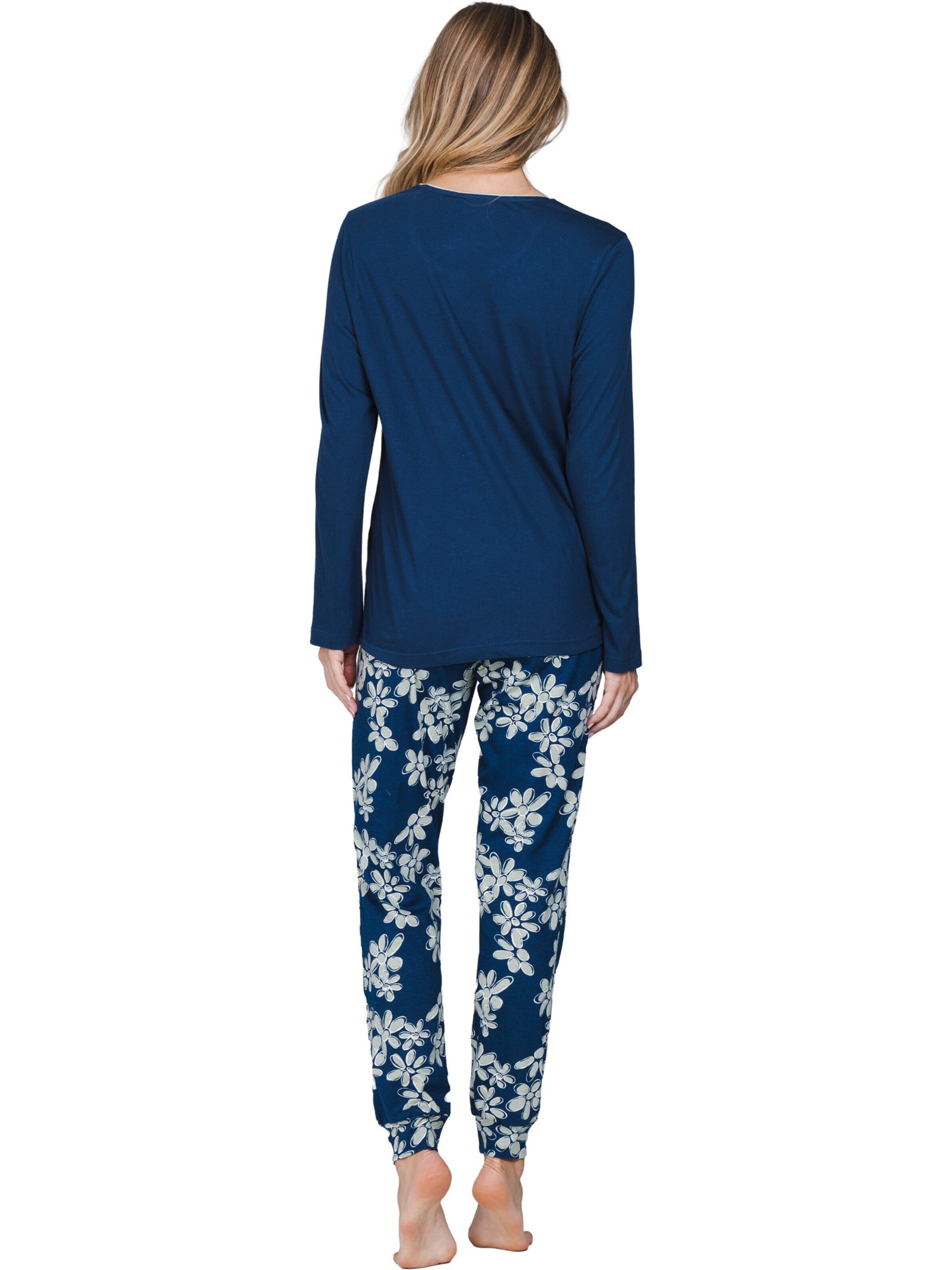 Pastunette Pyjama 'Nordic Bloom'‌ in Blau