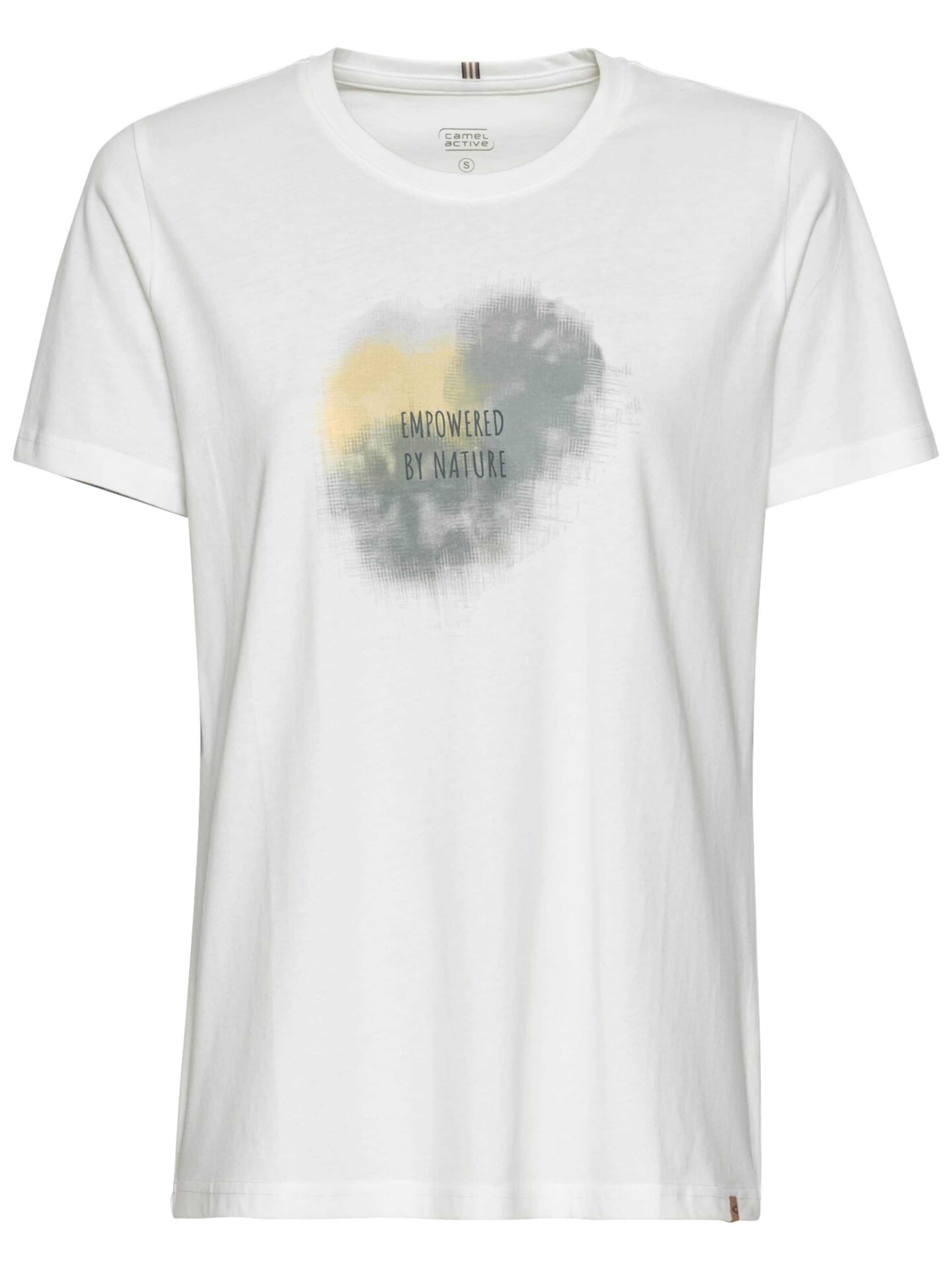 CAMEL ACTIVE T-Shirt mit Print aus nachhaltiger Baumwolle in Weiß: Vorderseite