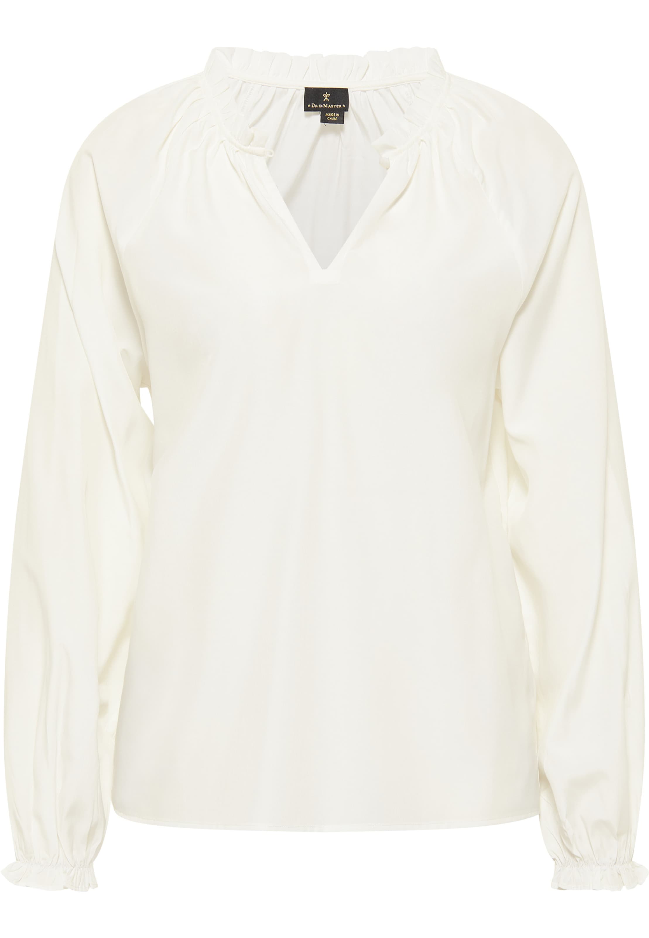 DreiMaster Klassik Bluse in Weiß: Vorderseite
