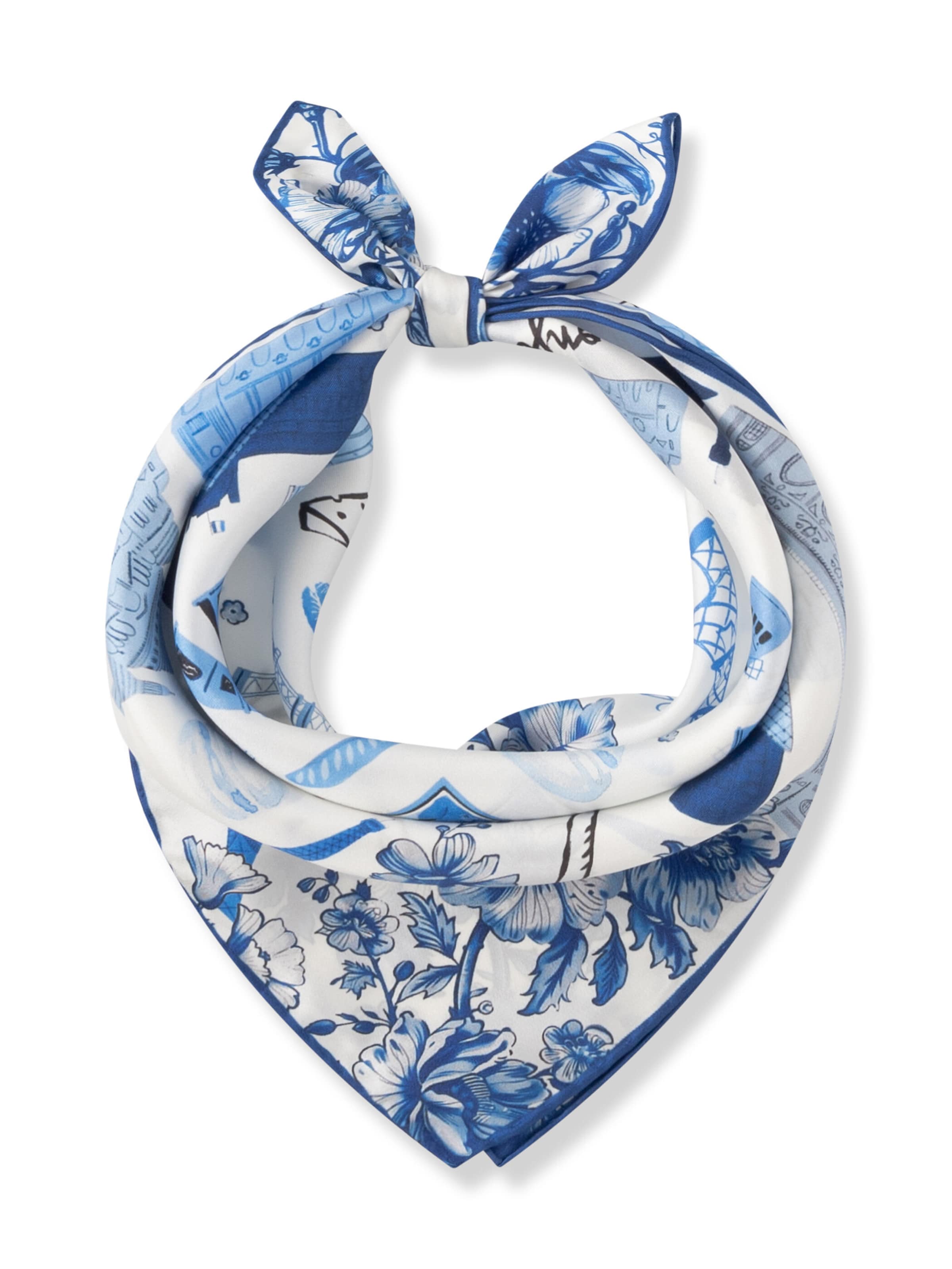 CODELLO Nickituch mit ikonischen Paris-Motiven in Blau: Vorderseite