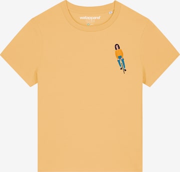 Watapparel Shirt 'Mädchen Auf Fahrrad' in Yellow: front