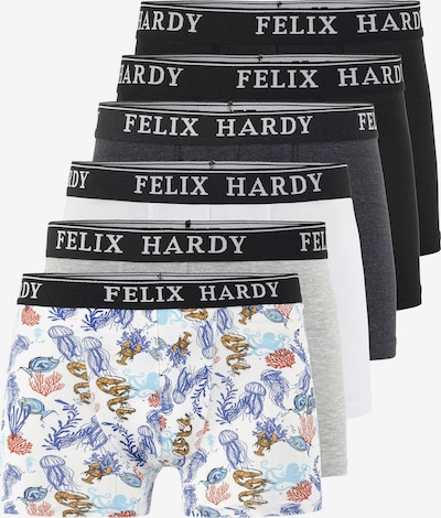 Felix Hardy Boxershorts in de kleur Lichtblauw / Grijs gemêleerd / Zwart / Wit, Productweergave