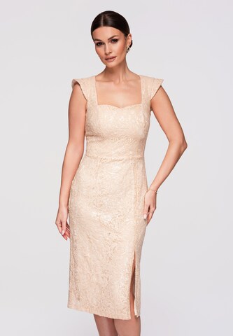 Ombre Cocktailjurk in Beige: voorkant