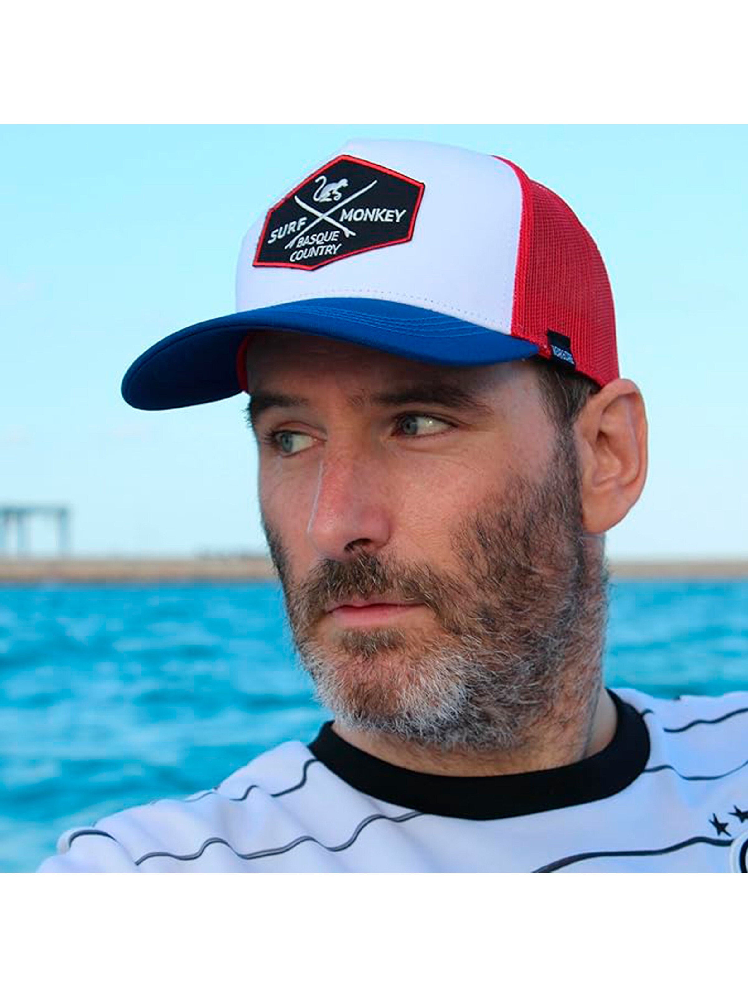 Surf Monkey Athletic Cap in Red