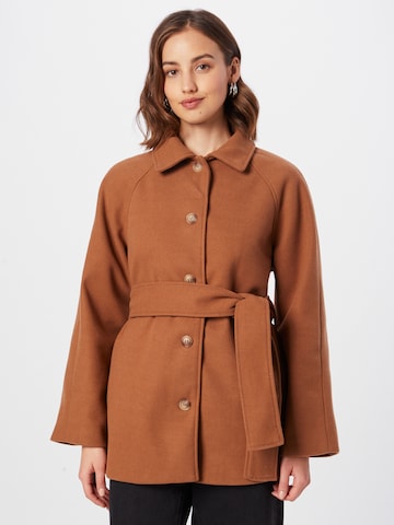 Gina Tricot Between-Seasons Coat 'Irma' in Brown: front